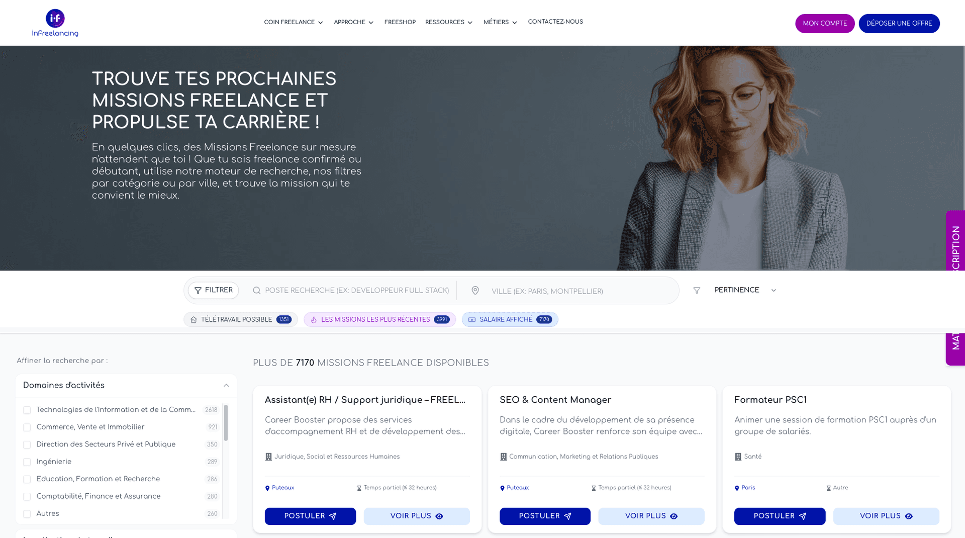 Infreelancing : Plateforme de mise en relation entre freelances et entreprises
